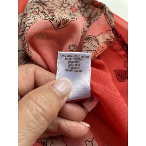 Roz & Ali Sheer Tunic Top with Tank Size Large Colorful Floral Boho Fairycore - Picture 12 of 12